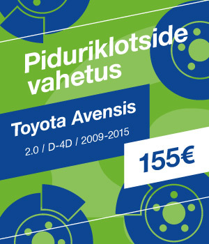 Piduriklotside vahetus Toyota Avensis 155 EUR